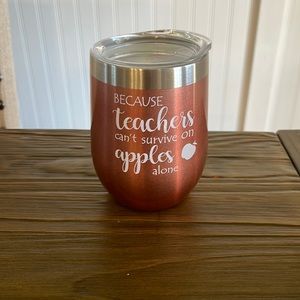 Teacher themed insulated wine tumbler